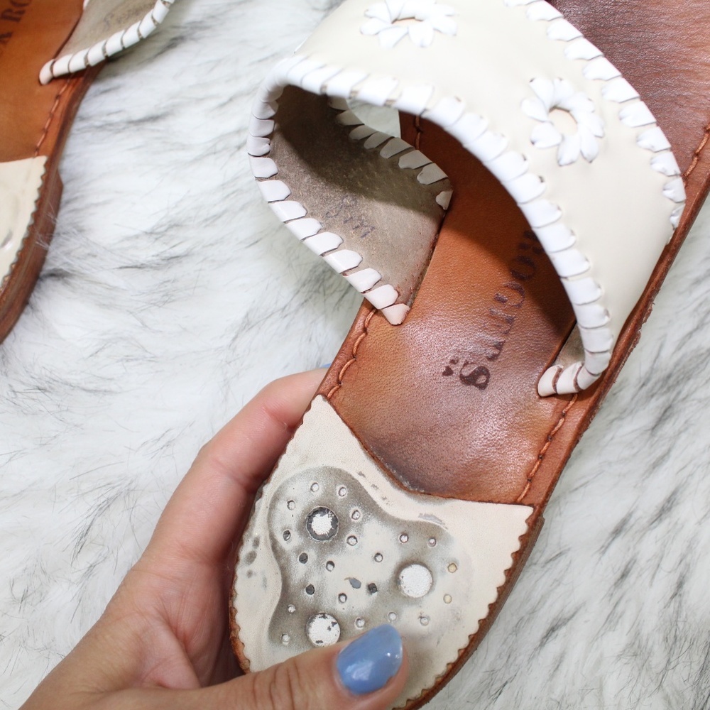 SOLD Jack Rogers Palm Beach Sandal in Cream White - Picture 5 of 8